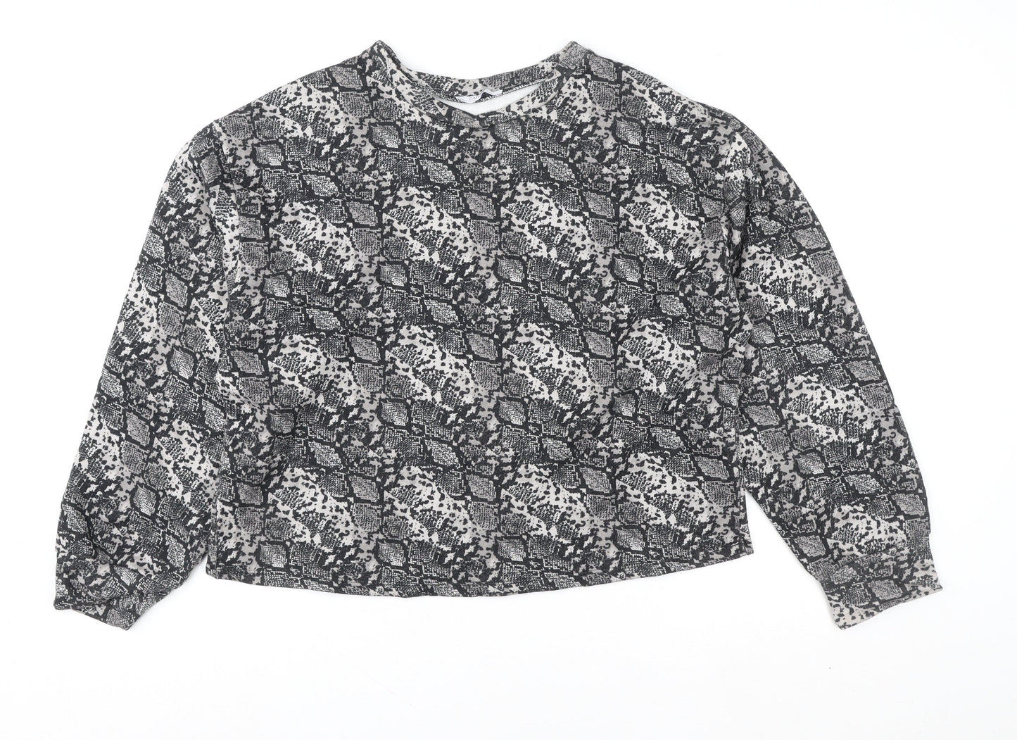 Womens UK Size L Zara Grey Basic Blouse