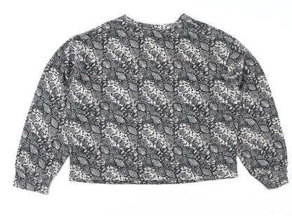 Womens UK Size L Zara Grey Basic Blouse
