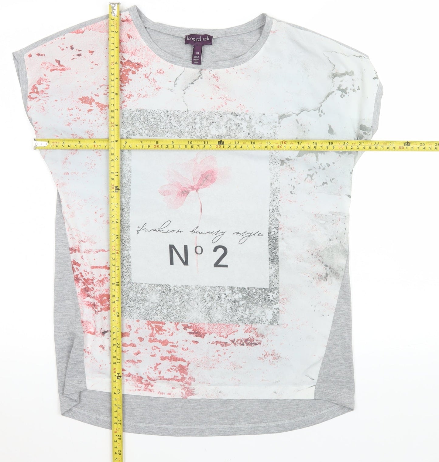 Womens UK Size XS Long Tall Sally Grey Basic T-Shirt