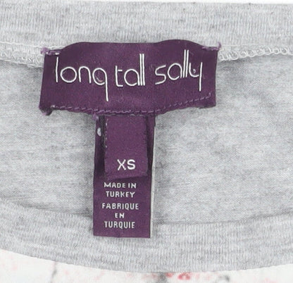 Womens UK Size XS Long Tall Sally Grey Basic T-Shirt