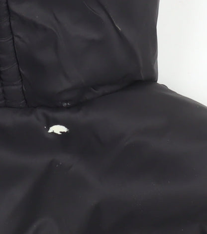 Geographical Norway Girls Black Hooded Puffer Coat 6 Years Winter Jacket