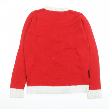 Womens UK Size 12 Dunnes Red Basic Button-Up