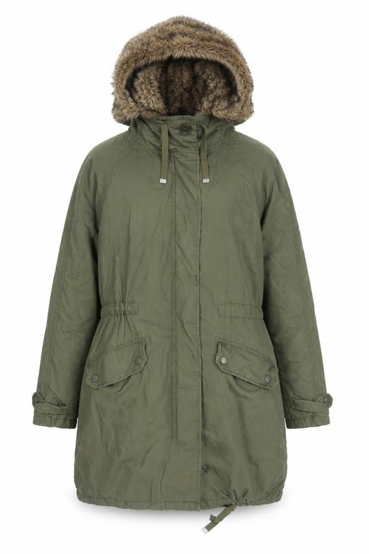 Womens UK Size 6 Topshop Green Parka Coat