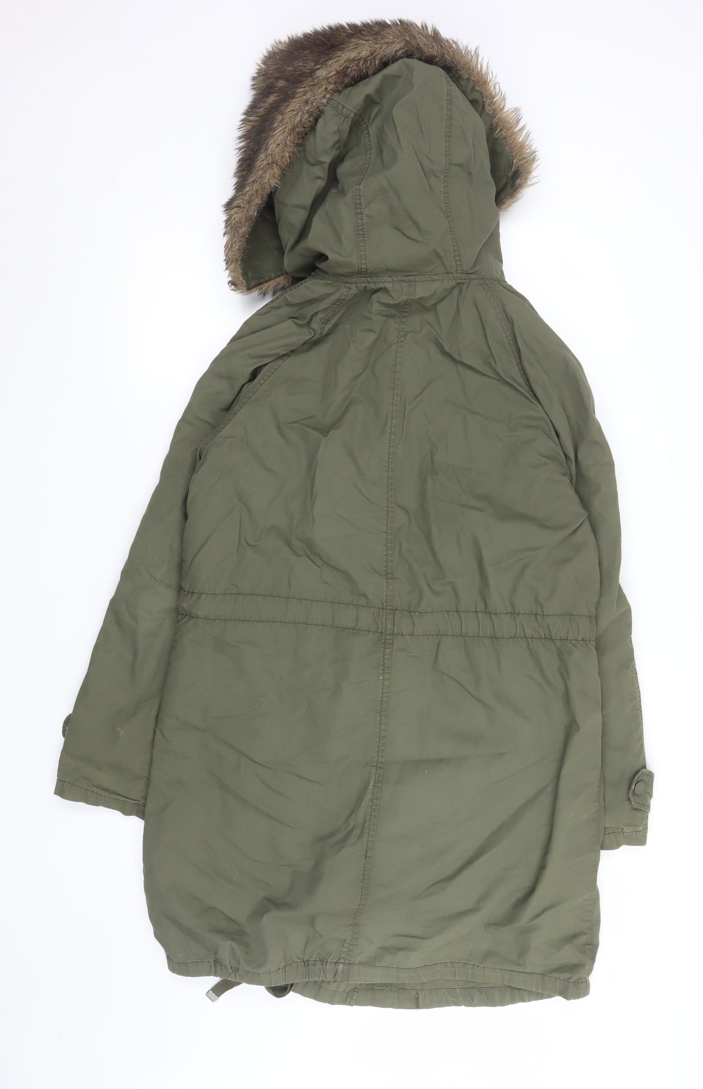 Womens UK Size 6 Topshop Green Parka Coat