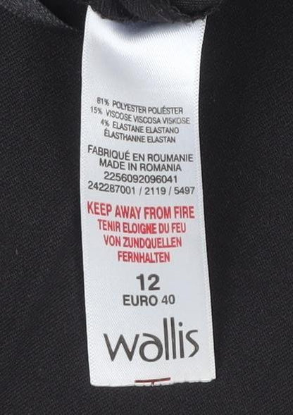 Womens UK Size 12 Wallis Slim Fit BusinessFormal Black Trousers