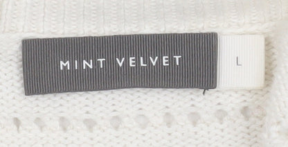 Womens UK Size L Mint Velvet Ivory Cardigan Jumper