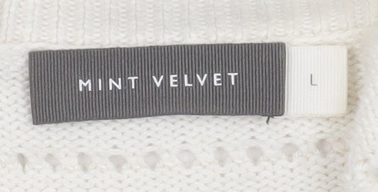 Womens UK Size L Mint Velvet Ivory Cardigan Jumper