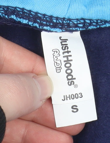 Mens UK Size S Just Hoods Blue Pullover Hoodie