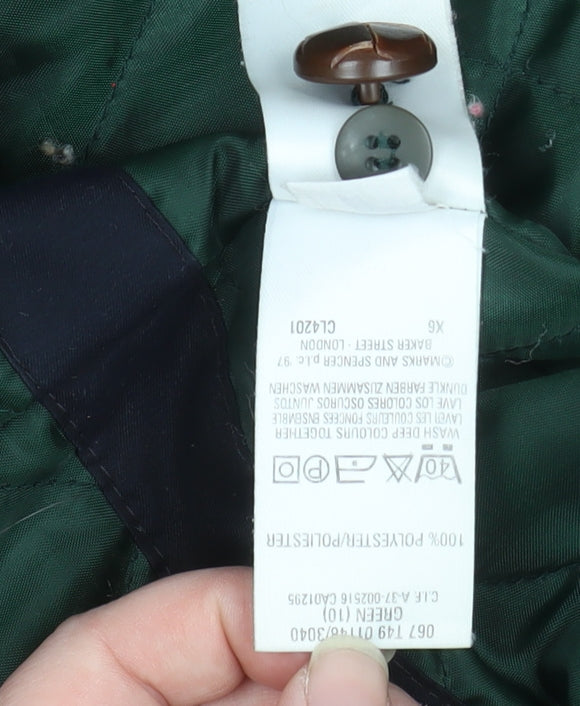 Mens UK Size 10 Marks and Spencer Green Parka Coat