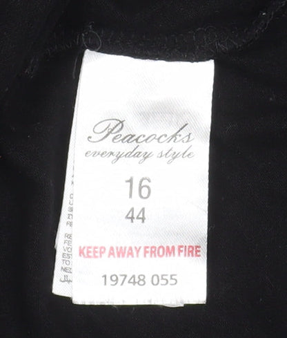 Womens UK Size 16 Peacocks Black Basic Jacket