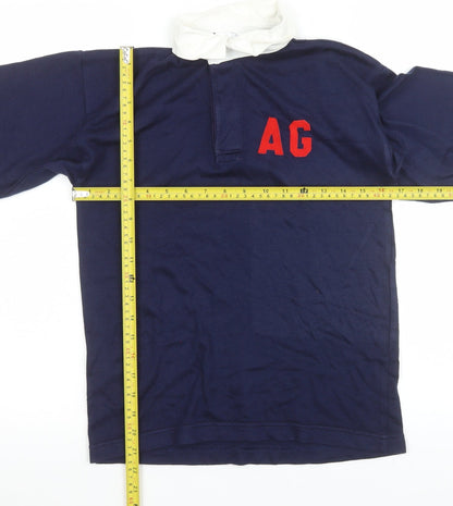 Boys UK Size 10 Years Halbro Blue Basic Polo