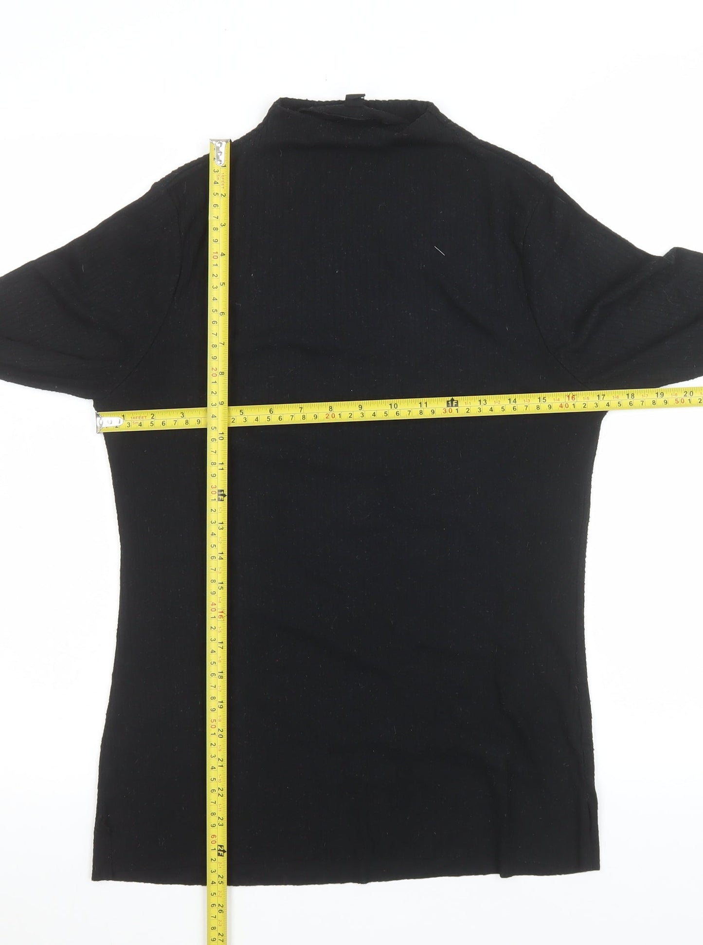 Womens UK Size 14 River Island Black Basic T-Shirt