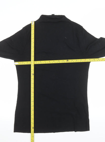 Womens UK Size 14 River Island Black Basic T-Shirt