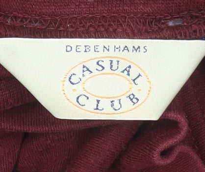 Womens UK Size 14 Debenhams Red Basic T-Shirt