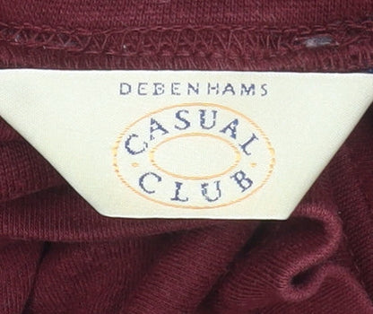 Womens UK Size 14 Debenhams Red Basic T-Shirt