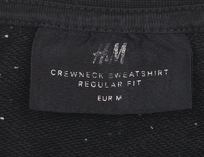 H&M Men's Black Regular Fit Crew Neck Sweatshirt Size M