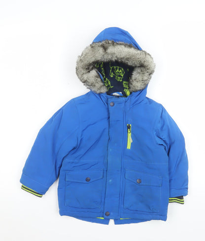 Boys UK Size 2-3 Years F&F Blue Puffer Jacket