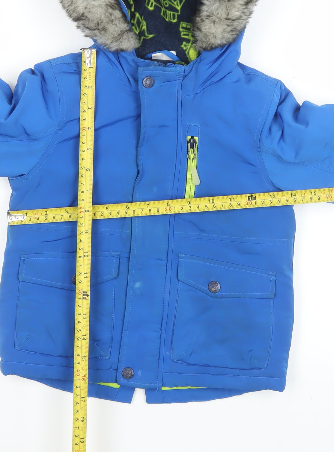 Boys UK Size 2-3 Years F&F Blue Puffer Jacket