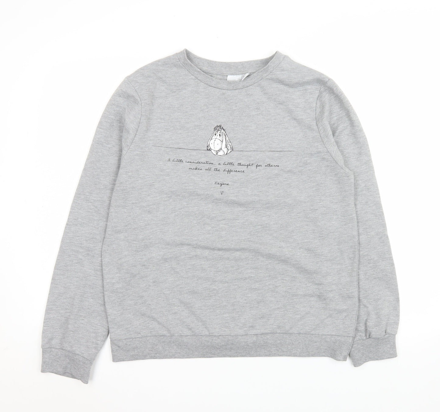 Womens UK Size S Disney Grey Basic T-Shirt