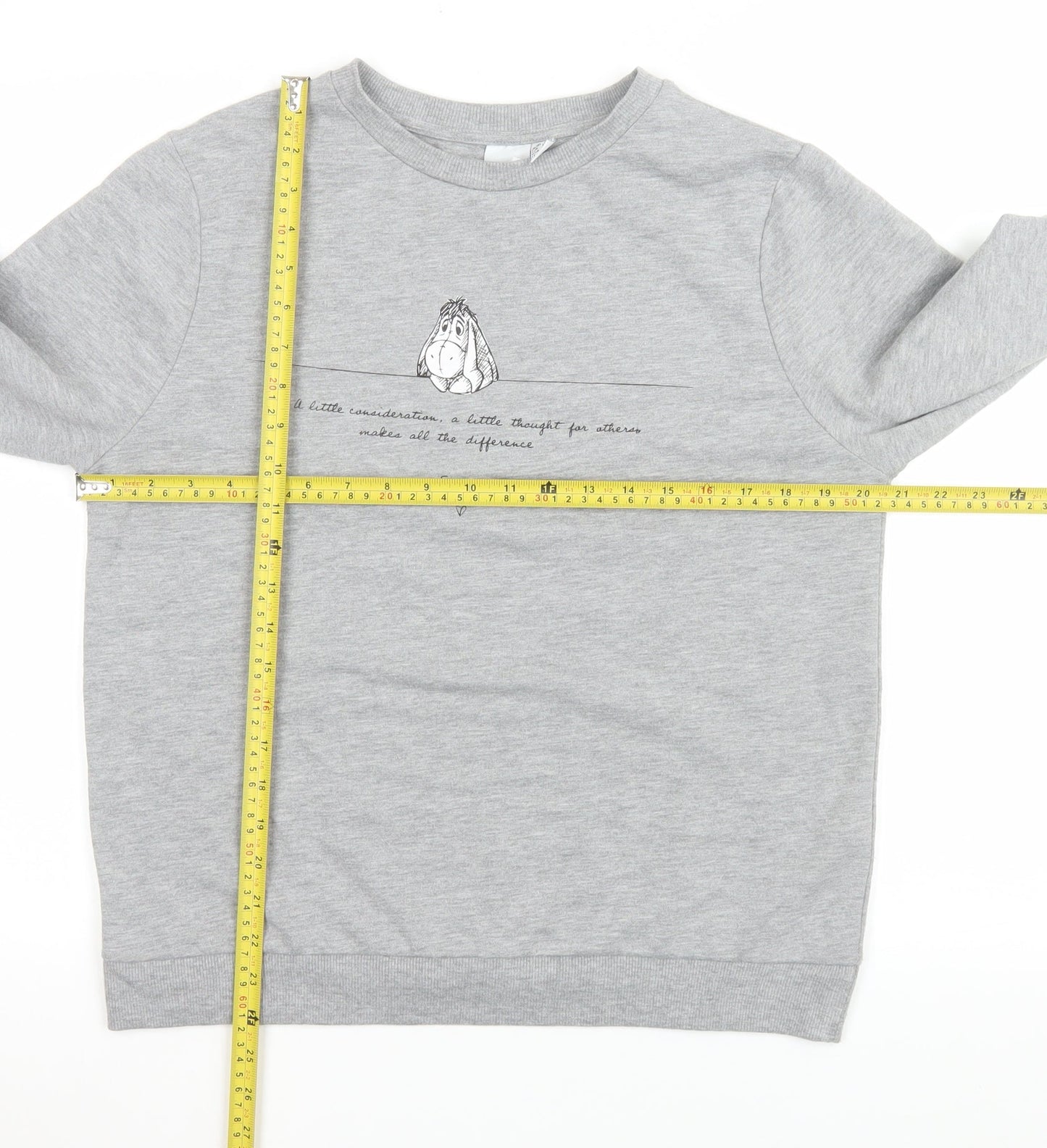 Womens UK Size S Disney Grey Basic T-Shirt