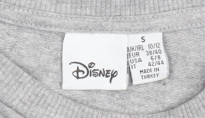 Womens UK Size S Disney Grey Basic T-Shirt