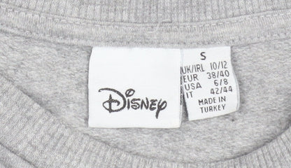 Womens UK Size S Disney Grey Basic T-Shirt