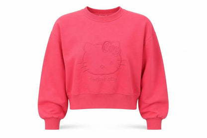 Womens UK Size S Hello Kitty Pink Pullover Sweatshirt