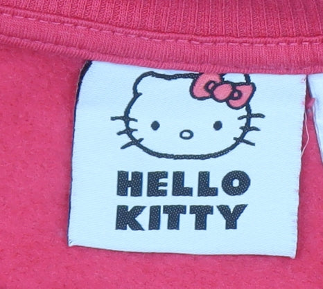 Womens UK Size S Hello Kitty Pink Pullover Sweatshirt