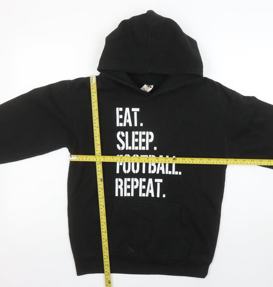 Boys UK Size 12-13 Years Club Classic Black Pullover Hoodie