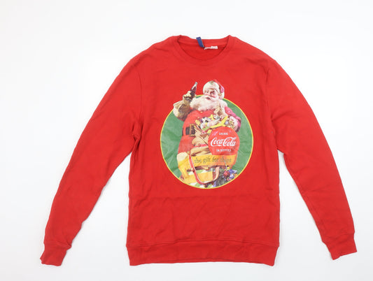 Mens UK Size M H&M Red Pullover Sweatshirt
