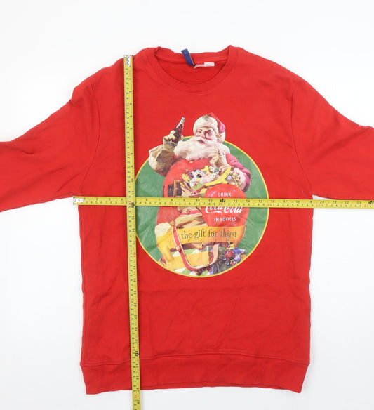 Mens UK Size M H&M Red Pullover Sweatshirt