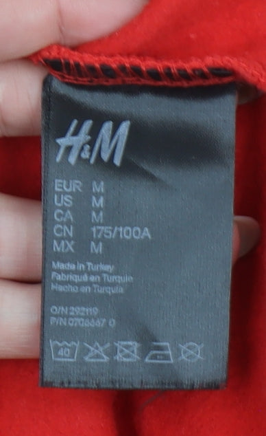 Mens UK Size M H&M Red Pullover Sweatshirt