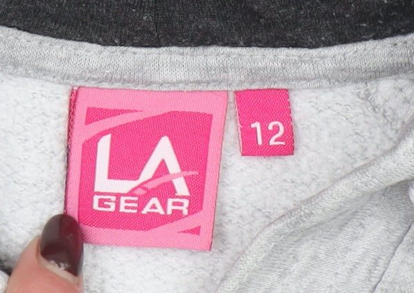 Womens UK Size 12 LA Gear Grey Pullover Hoodie