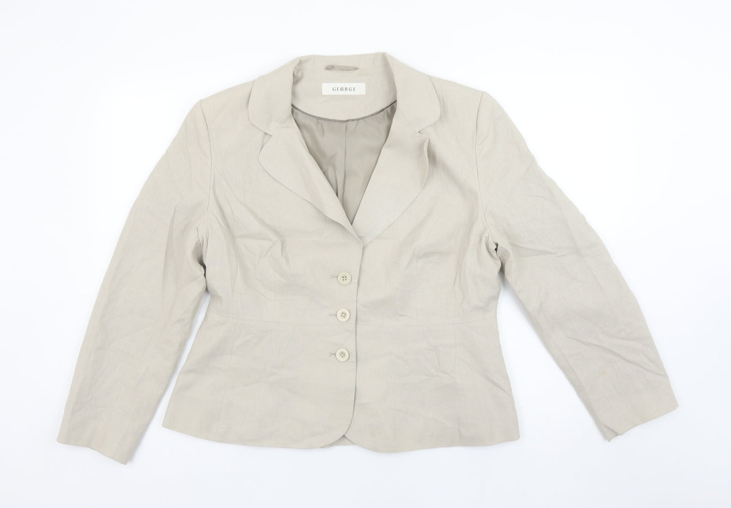Womens UK Size 16 George Petites Beige Blazer