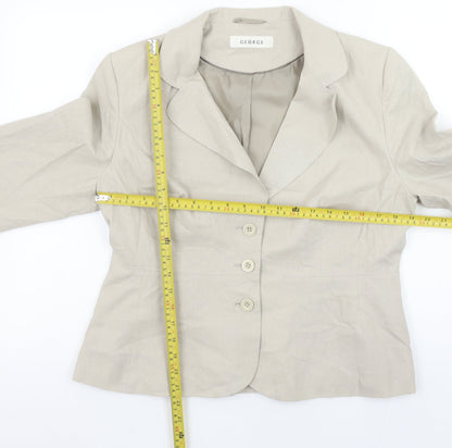 Womens UK Size 16 George Petites Beige Blazer
