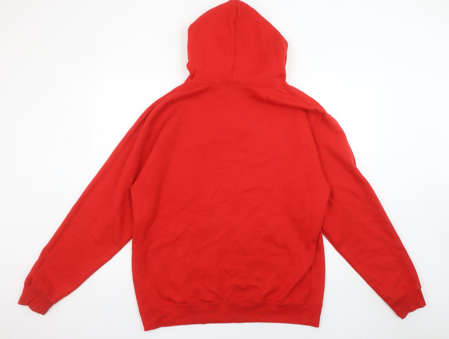 Mens UK Size L Club Classic Red Pullover Hoodie