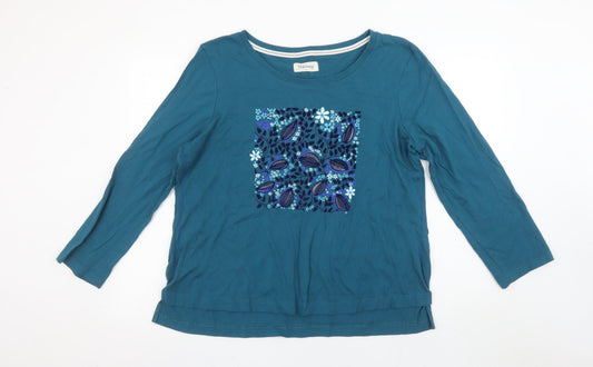 Womens UK Size L Autonomy Blue Basic T-Shirt