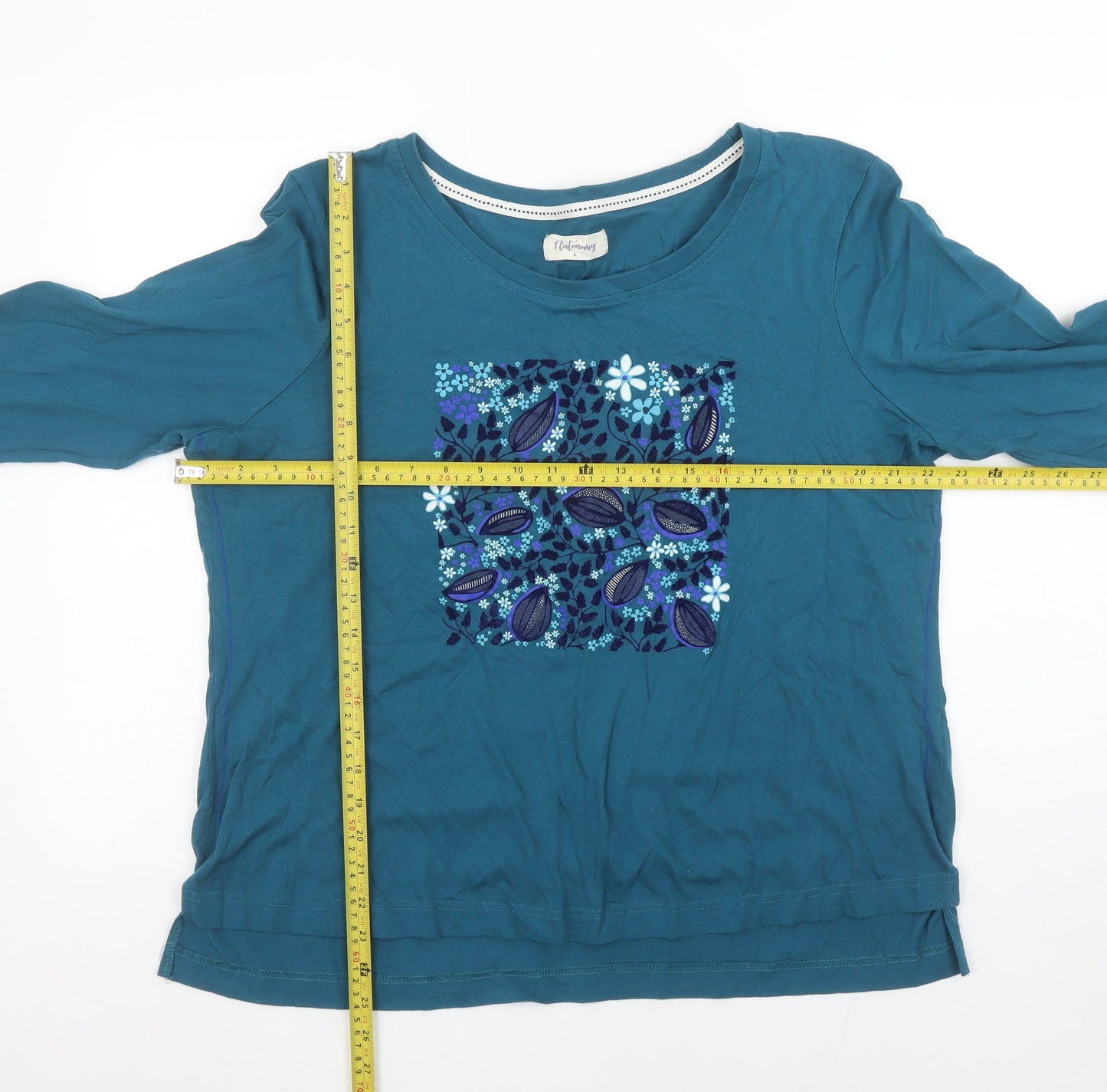 Womens UK Size L Autonomy Blue Basic T-Shirt