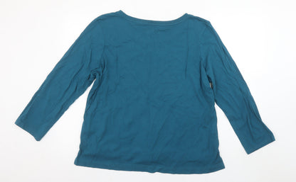 Womens UK Size L Autonomy Blue Basic T-Shirt