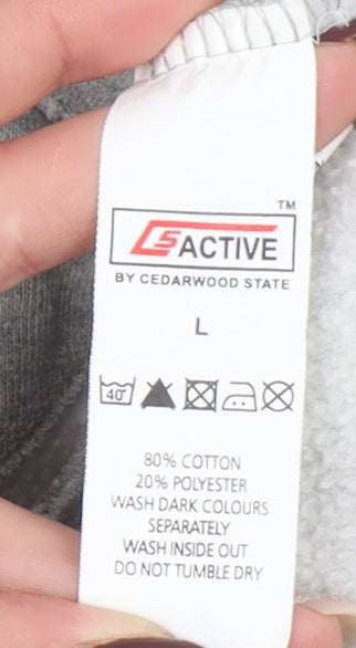 Mens UK Size L Cedarwood State Grey Pullover Hoodie