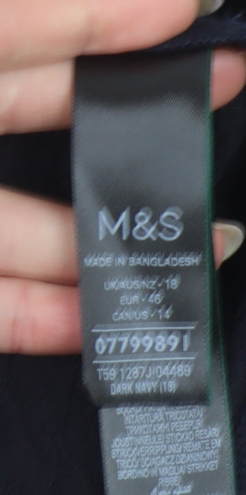 Womens UK Size 18 Marks and Spencer Blue Cardigan Sweatshirt