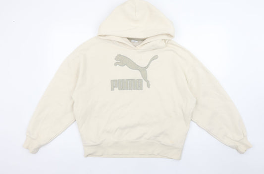 Womens UK Size S PUMA Beige Pullover Hoodie