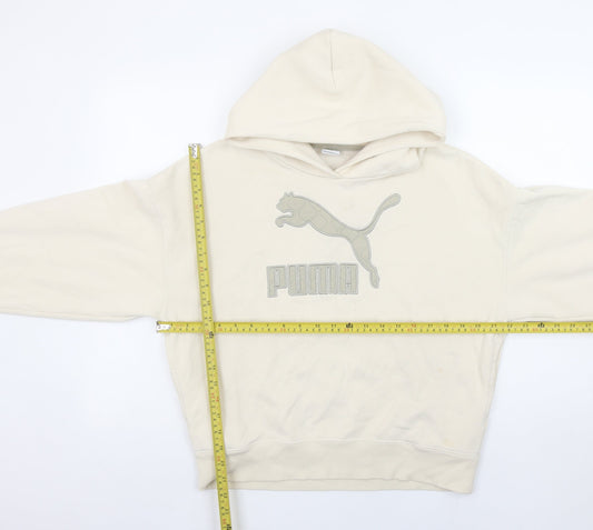 Womens UK Size S PUMA Beige Pullover Hoodie