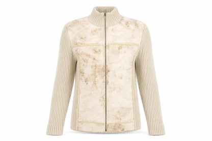 Womens UK Size L Paco Collection Beige Full Zip Jumper