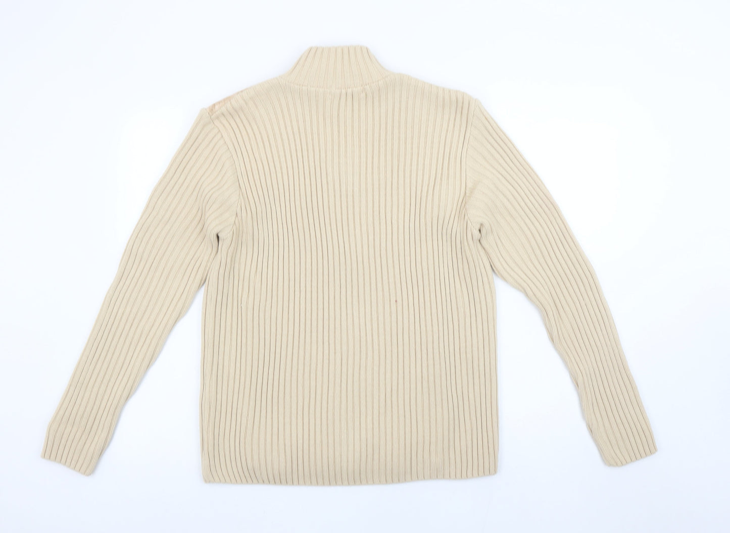 Womens UK Size L Paco Collection Beige Full Zip Jumper