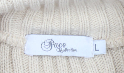 Womens UK Size L Paco Collection Beige Full Zip Jumper