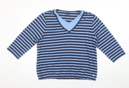 Womens UK Size 20 DASH Blue Basic T-Shirt