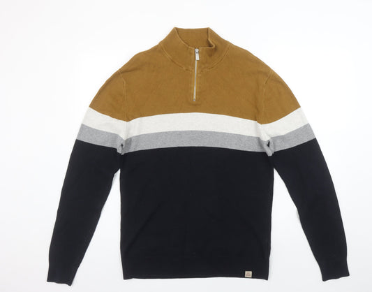 Mens UK Size L NEXT Multicoloured 1/2 Zip Jumper