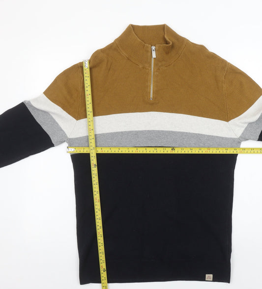 Mens UK Size L NEXT Multicoloured 1/2 Zip Jumper