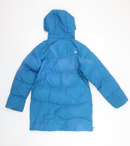 Girls UK Size 7-8 Years Trespass Blue Puffer Jacket